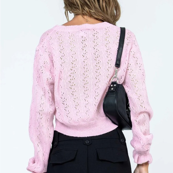 Princess Polly LYRIC CROPPED CARDIGAN PINK XS/S - Picture 3 of 7